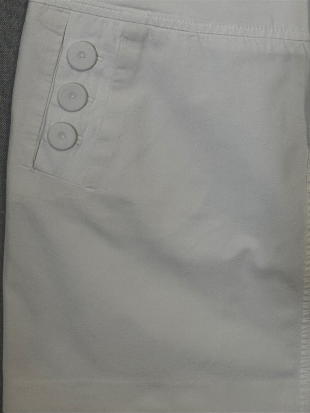 Lilly Pulitzer White Chino Mini Skirt Button Detail Cotton Preppy Size 10 - Picture 5 of 9
